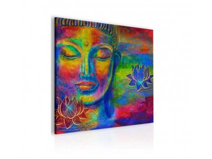 Abstraktní obraz barevný Buddha