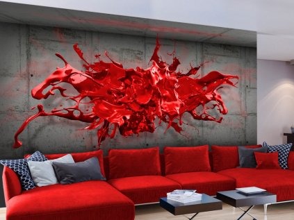 3D červená tapeta SKLAD