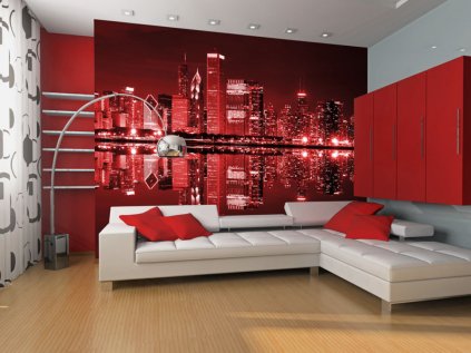 Tapeta noční Chicago Red