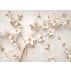 3D tapeta krémové květy