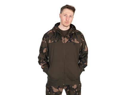 Mikina Fox LW Khaki/Camo Split Zip Hoody (Veľkosť M)