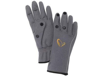 Rukavice Savage Gear Softshell Glove Grey (Veľkosť L)
