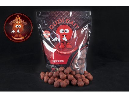 Boilies Dudi Bait Mister Red Super Hot 1kg Nerozpustné (Tari) (Priemer 16mm)