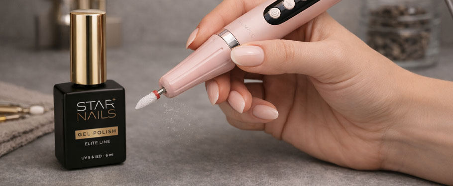 Odstránenie gél laku brúskou