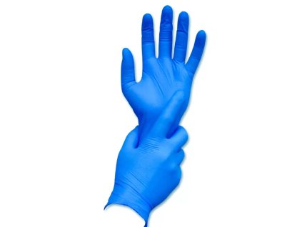 Nitrilové rukavice, bez latexu, modré (M) - 5 párov