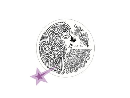 Razítkovací destička JQ50 - Ornamenty, krajka, ruže