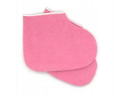 Froté návleky na nohy s lemom - ružová, 1 pár