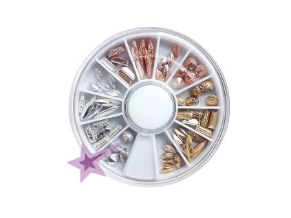 3D kovové metalické ozdoby strieborné/zlaté/medené mix - karusel č.27