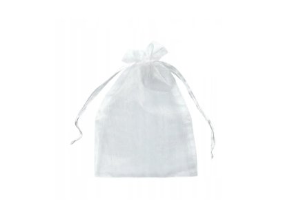 Darčekové vrecko 10x9 cm organza - biely, 1ks