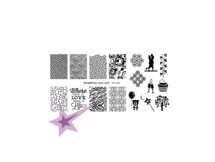 Razítkovací destička XYJ17 - love, vločky