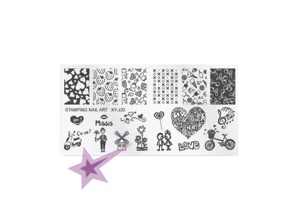 Razítkovacia doštička XYJ20 - srdiečka, husľový kľúč