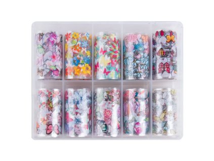 Zdobenie fólie na nechty - Flower Butterflies, 10x100cm