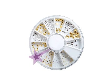 3D kovové okrúhle metalické ozdoby strieborné a zlaté karusel č.29