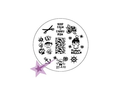 Razítkovacia doštička XYA10 - piráti, kotvy, lebky