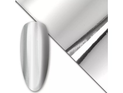 Zdobicí fólie na nechty - Silver Shine, 80cm