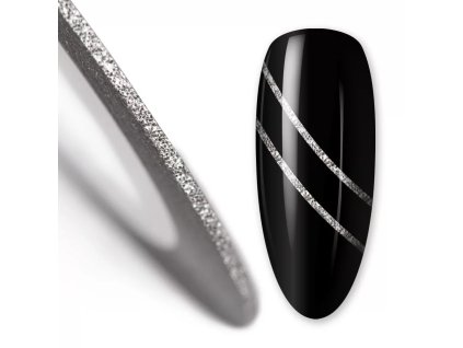 Samolepící zdobící páska na nehty Silver Glitter - 1 mm