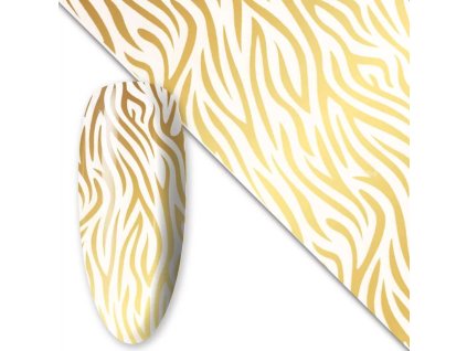 Zdobicí fólie na nechty - Gold Zebra, 100cm