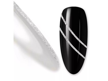 Samolepiaca páska na nechty - Silver Glitter, 1 mm
