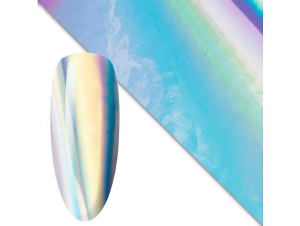 Zdobicí fólie na nehty - Holographic Silver, 100 cm