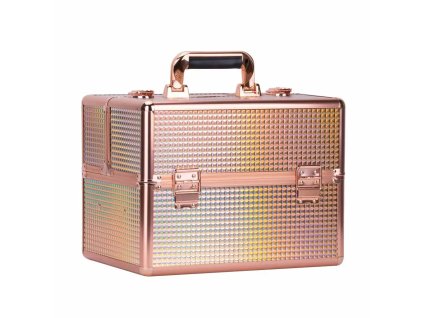 Kozmetický kufor - Rainbow Dot Rose Gold, XL