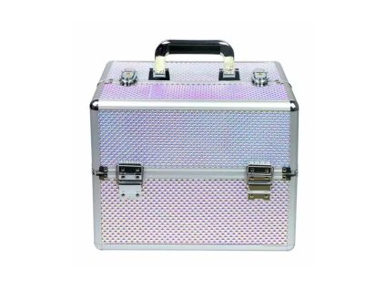 Kosmetický kufr - Rainbow Dot Silver Pink, XL