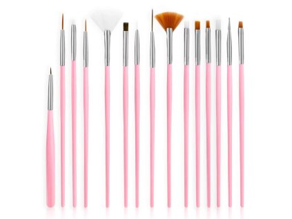 Sada 15 štetcov na nechtovú modeláž - ružová