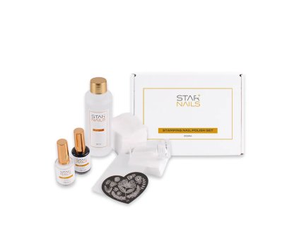 Sada STARNAILS Stamping Nail Polish Set Zebra - set na razítkovanie nechtov