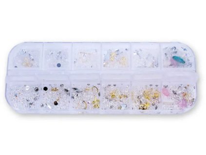 3D ozdoby na nehty – mix kamínků a elementů 03