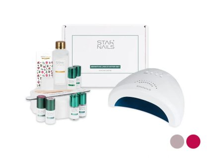 Sada STARNAILS Sensitive Line Starter Set + UV/LED S9 - modelácia gél lakom s UV lampou pre citlivé nechty
