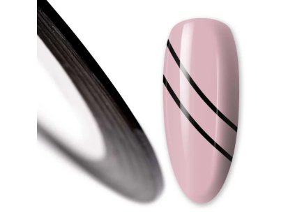 Samolepicí páska na nehty - Black, 1mm