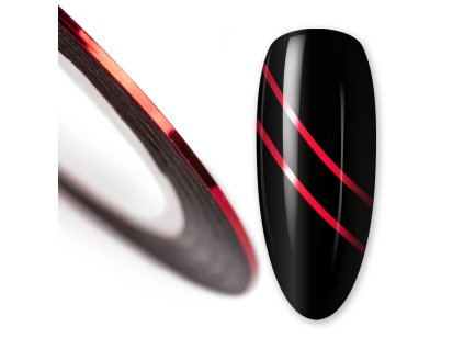 Samolepicí páska na nehty - Red, 1mm