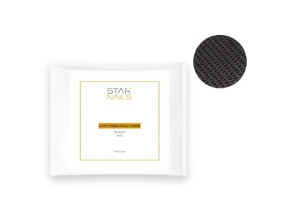 Lint Free Nail Pads Starnails, 5x5 - black- nestrapkavé vankúšiky na nechty čierne, 540 ks