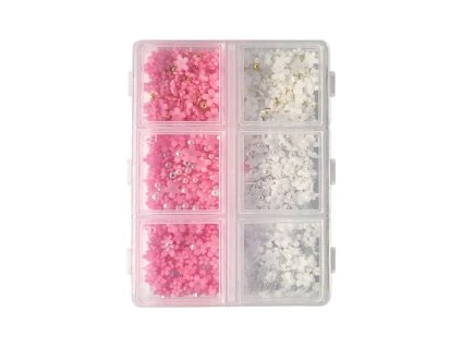 3D ozdoby na nechty – mix kvetín a perličiek