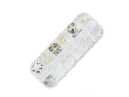 3D ozdoby na nechty – drvené mušle 01