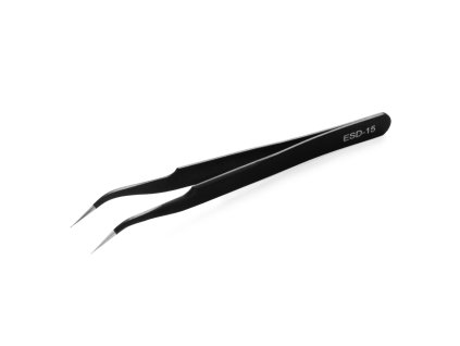 Profesionálna kozmetická pinzeta nerezová, zahnutá ESD15