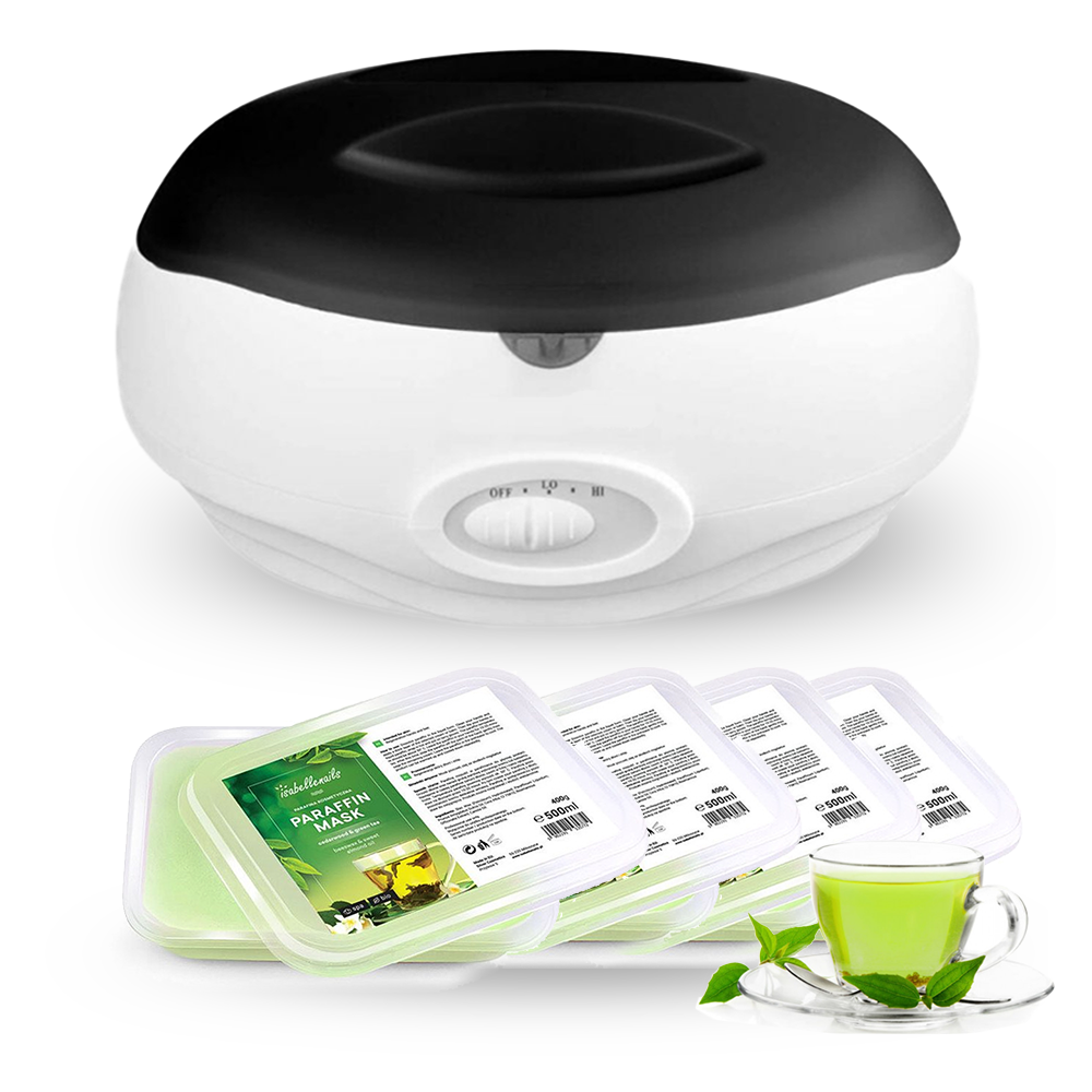 Súprava parafínová vaňa BLACK & WHITE s parafínom - Green tea