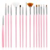 Sada 15 štetcov na nechtovú modeláž - ružová