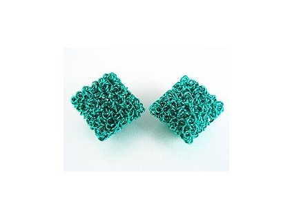 Wire Cube B green 16x14mm 1piece