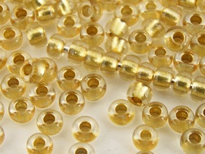 Seed Beads Preciosa No.68284 - Crystal - Gold Line - 10/0 12g