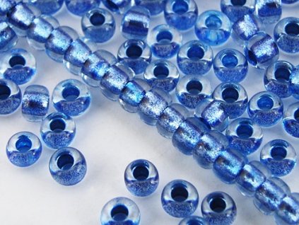 Seed Beads Preciosa No.68236 - Crystal - Blue Metalic Line - 10/0 12g