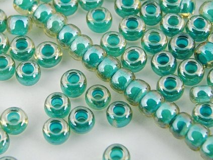 Seed Beads Preciosa No.11024 - Light Topaz - Green Darker Line Sfinx - 10/0 12g