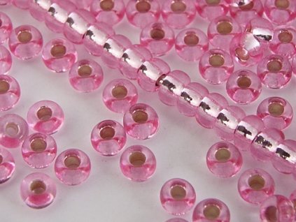 Seed Beads Preciosa No.78192 - Rose Solgel - Silver Line - 10/0 12g