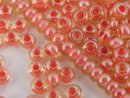 Seed Beads Preciosa No.11398 - Light Topaz - Orange Line Sfinx - 10/0 12g
