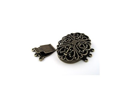 CLASP FILIGREE OVAL 3 ROW SAU