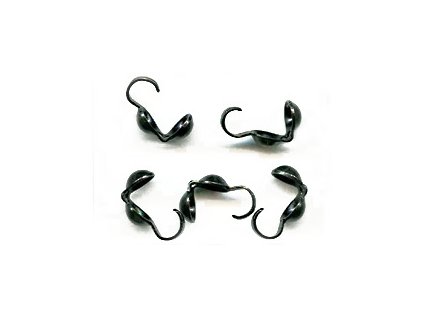 Beadtip with hook 4mm BLK 10pcs