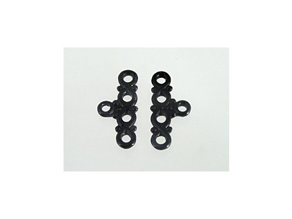 Component End Bar 4lines BLK 15mm 2pieces