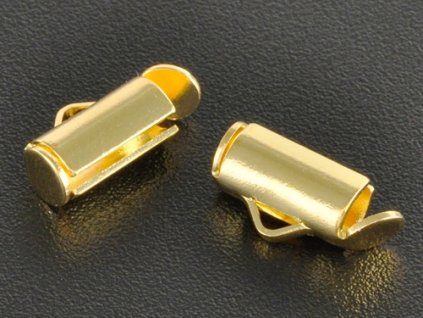 Víceřadá koncovka Váleček 9x4mm Zlatá 1pár