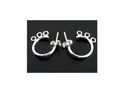 Earstud Ring with loops N7 Silver Ag 925/1000 15x0,9mm