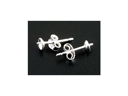 Earstud with spine N8 Silver Ag 925/1000 4x0,9mm