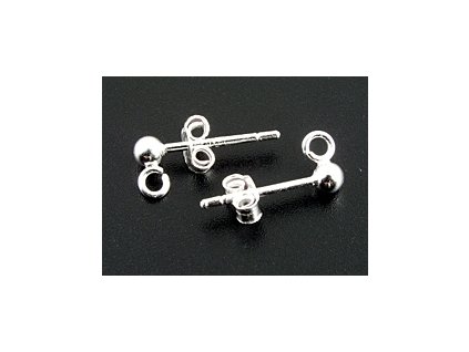 Earstud Ball with loop N10 Silver Ag 925/1000 3x0,9mm